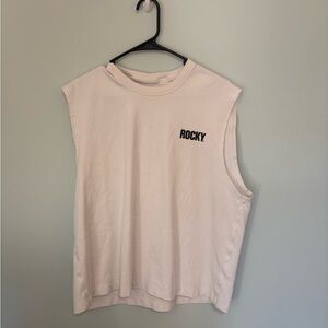 Rocky Sleeveless White Tank Top